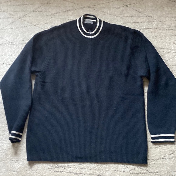 Yohji Yamamoto Pour Homme  crew neck sweater with half zipper-100% wool- Size L - Picture 1 of 4